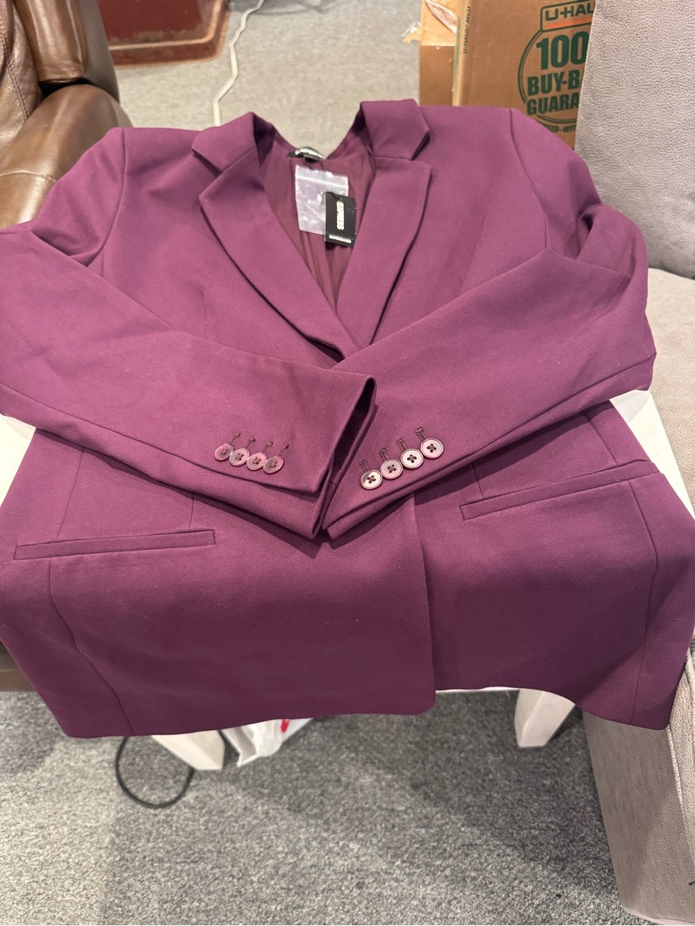 Express Wine Tailored Blazer